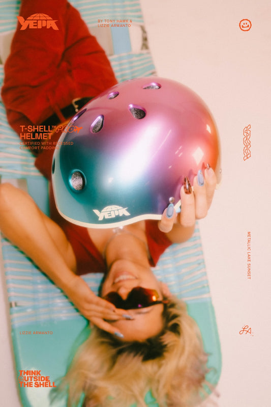 T-SHELL PRO HELMET - LIZZIE ARMANTO / METALLIC LAKE SUNSET
